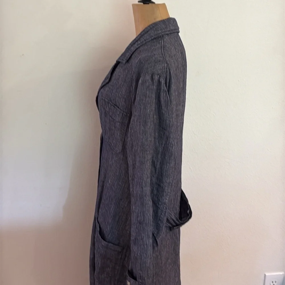 Sundance M Duster Jacket lightweight Chambray Floral lined Denim Jacket VGUC - Picture 3 of 10